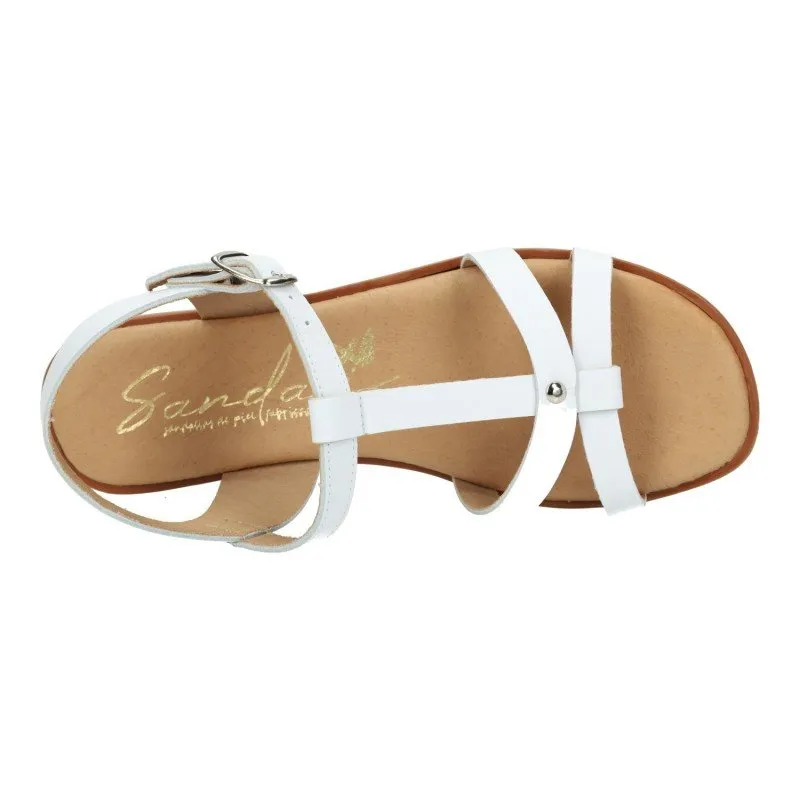 1724 Sandalias planas color BLANCO