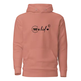 90's Kid” Hoodie (Black Lettering)