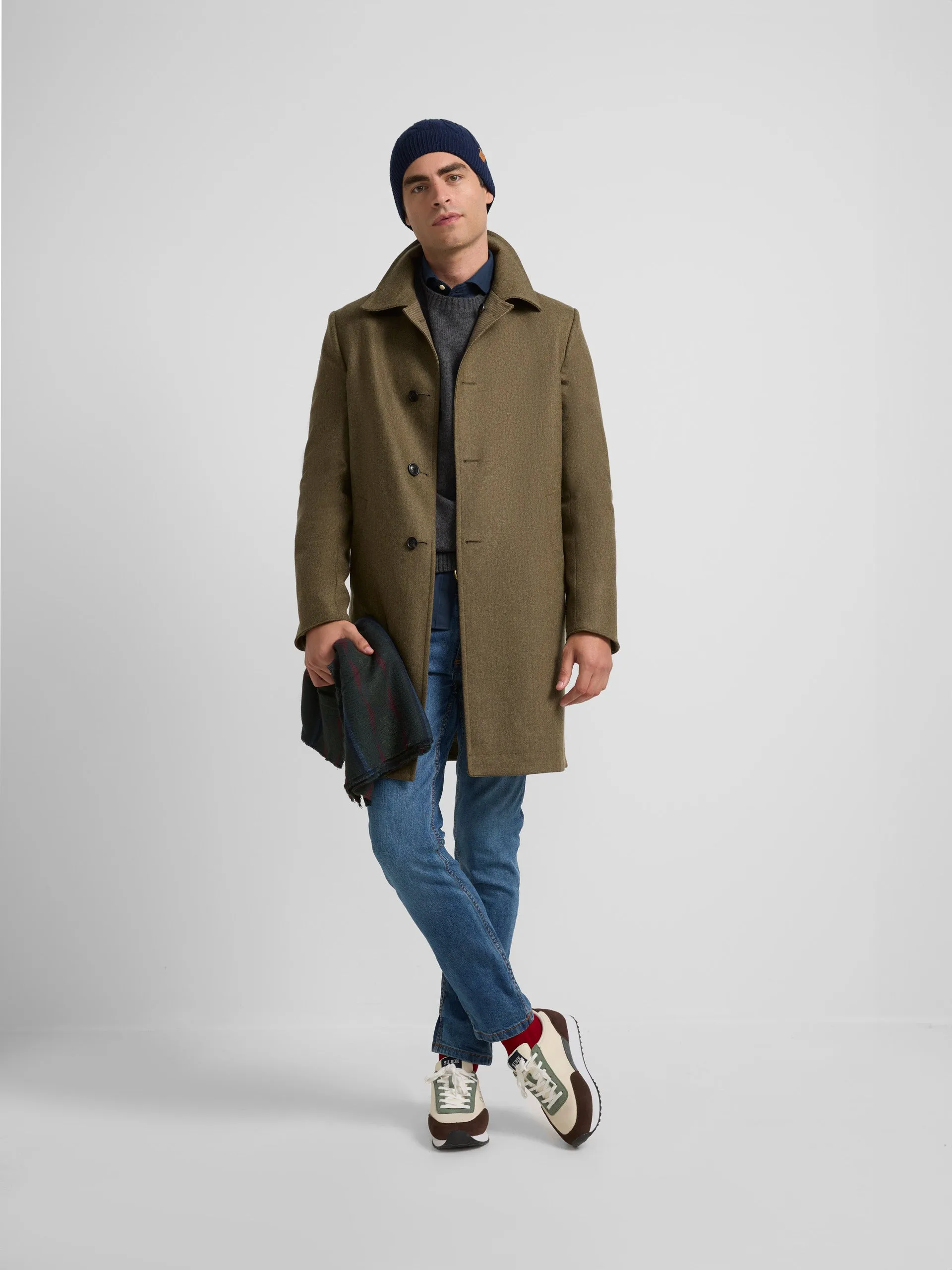 Abrigo reversible oversize verde beige