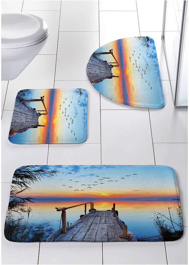 Alfombra de baño con espuma viscoelástica Azul