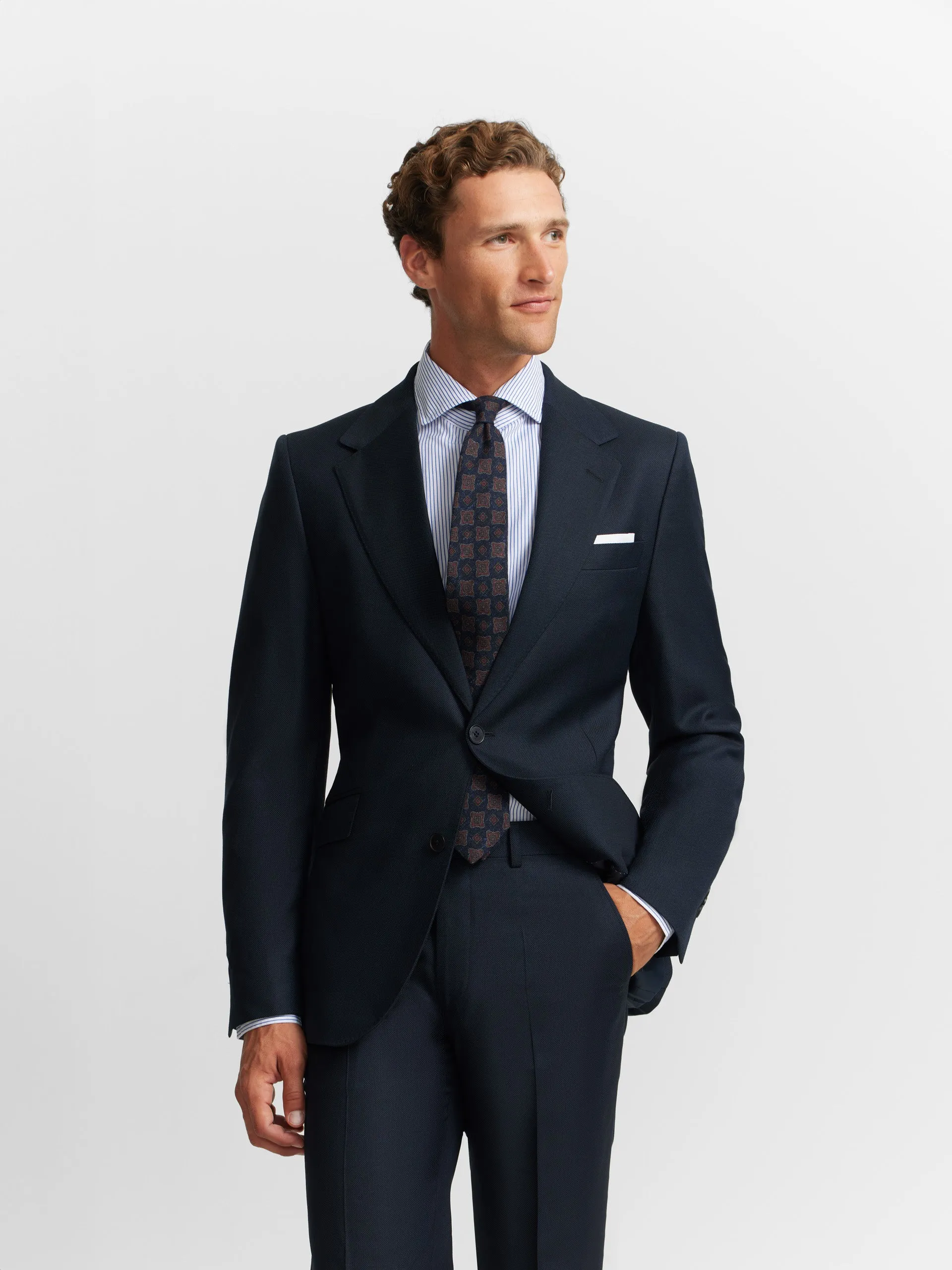 Americana suit ojo de perdiz navy