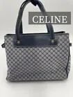 Bolso de Mano CELINE Macadam Lona Cuero Gris [Auténtico] de Japón