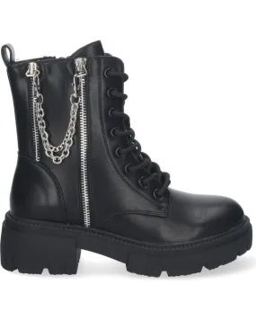 Botas PUNTOSALAO  de Mujer BOTIN MILITAR NEGRO CON CORDONES Y CREMALLERA DETALLE CADENA  VARIOS COLORES