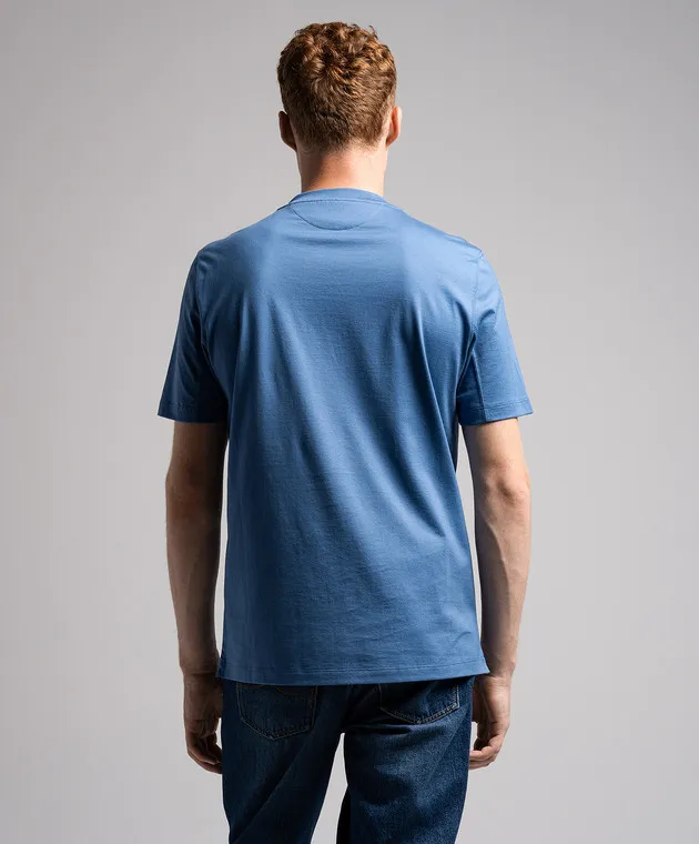 Brunello Cucinelli Blue t-shirt with logo print