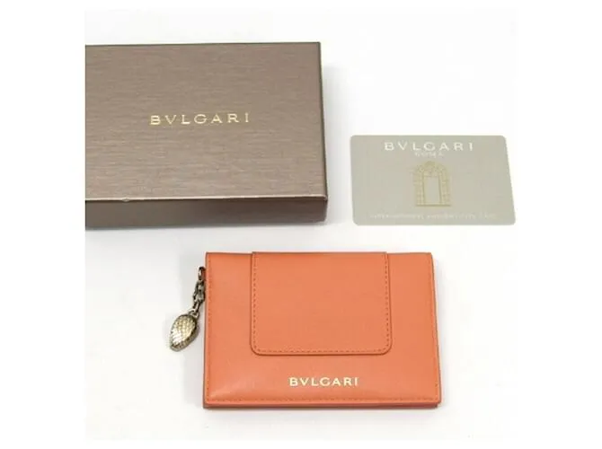Bulgari Tarjetero Bvlgari Serpenti Forever de dos pliegues Rosa Dorado 