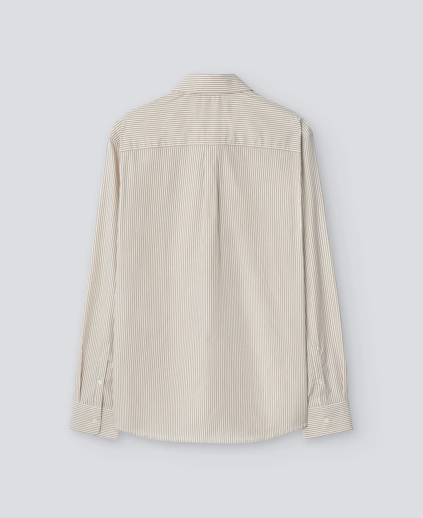 Camisa rayas popelín algodón beis hombre