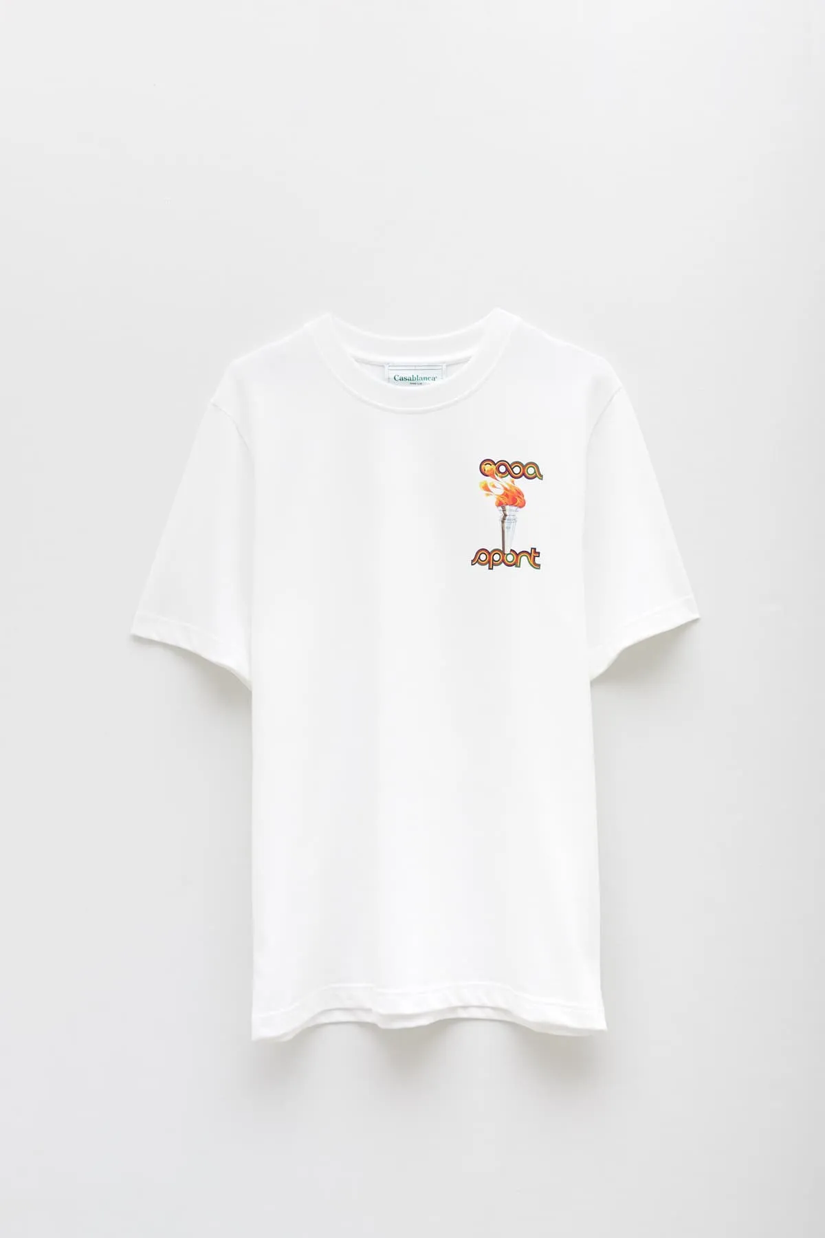 CASABLANCA WHITE LA FLAMME DU SPORT T-SHIRT
