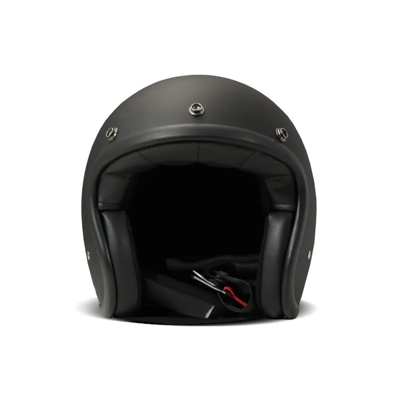 Casco Jet Vintage Negro Mate Sólido - DMD
