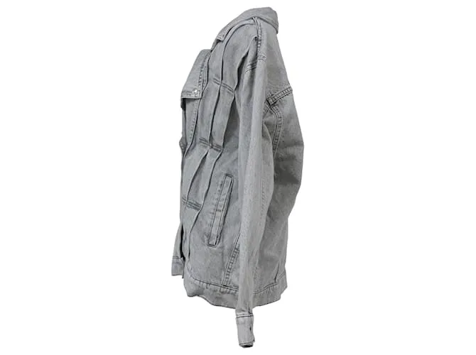 Chaqueta de moto de denim oversize Iro Noumi en algodón gris 