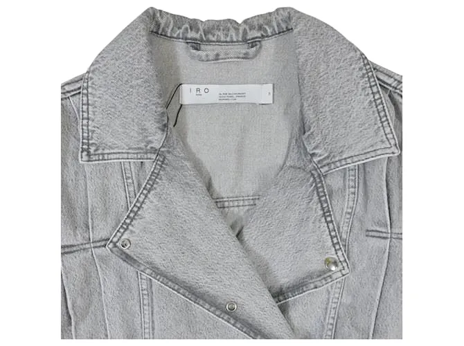 Chaqueta de moto de denim oversize Iro Noumi en algodón gris 