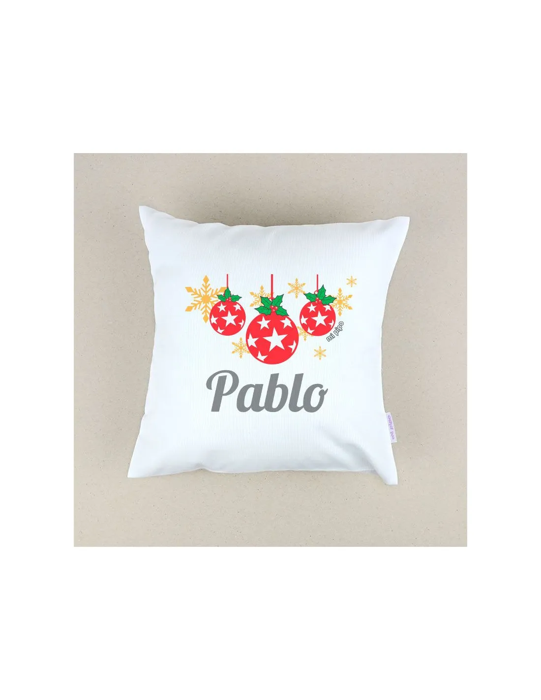 Cojín Navideño personalizado Bolas Navidad de Mi Pipo