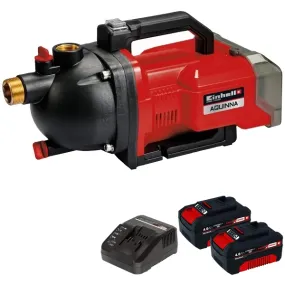 Einhell - AQUINNA PXC - Bomba de jardín, sin baterías, 18 V, - Ah, 3000 l / h + Einhell - PXC-Twinpack - Juego de 2 baterías, Li