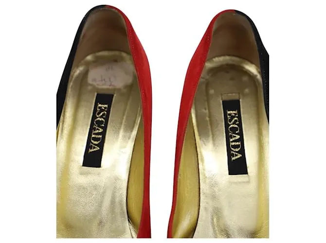 Escada 80Tacones color block de s en ante multicolor Negro 