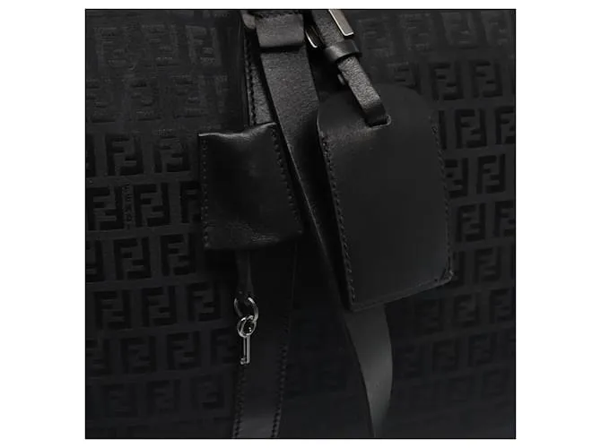 FENDI Zucchino Lona Nylon Negra Auth 87315 Negro 