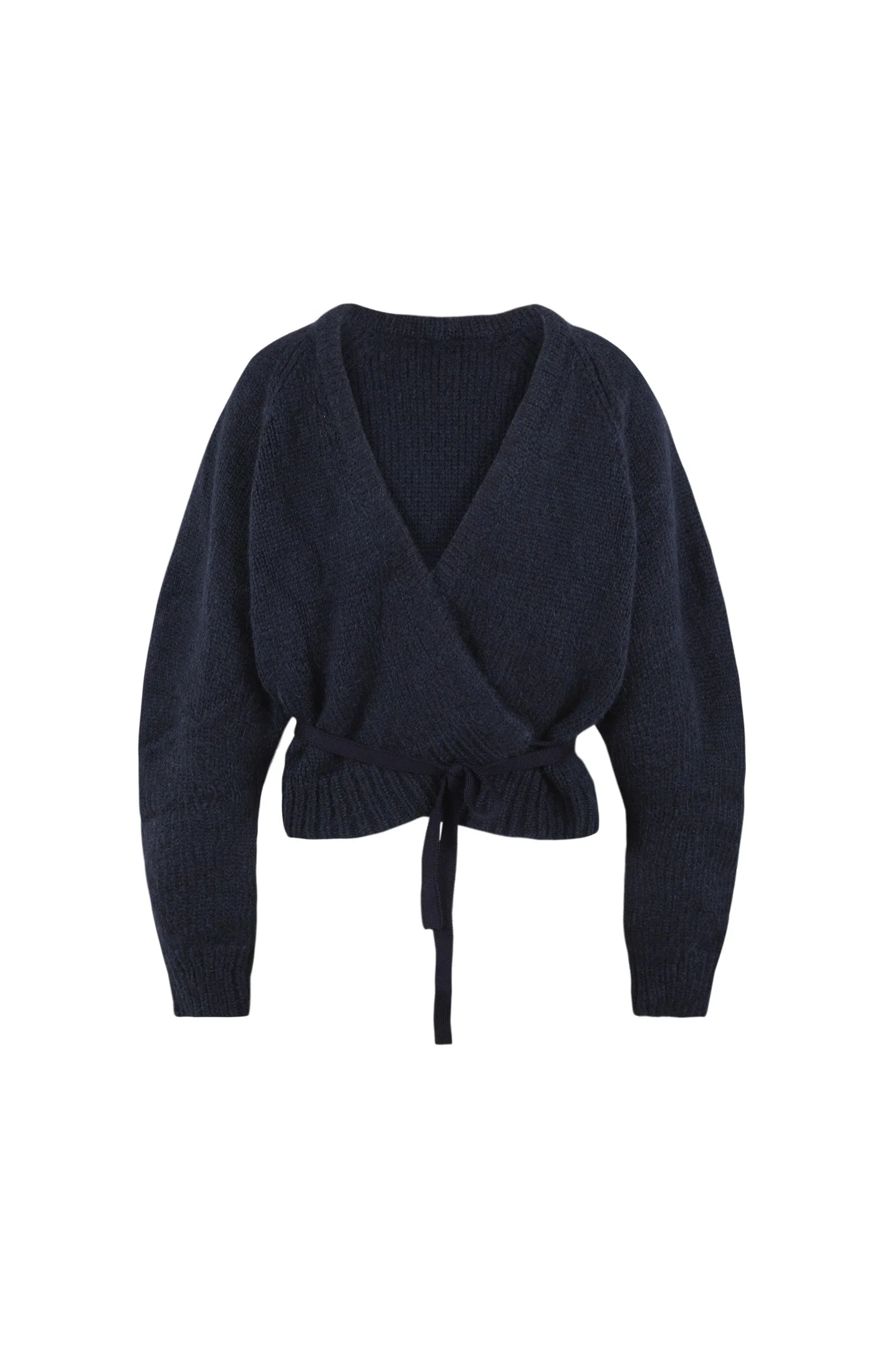 Gather, marine jacket in merino wool and silk alpaca knit