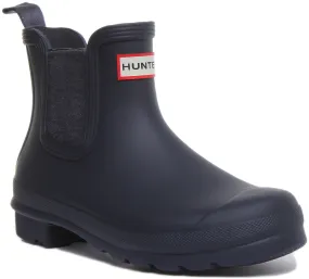 Hunter Original Bota Chelsea para mujer en marino
