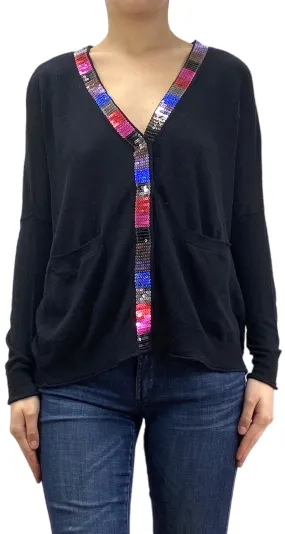JAZMIN CHEBAR Sweater Negro Lentejuelas
