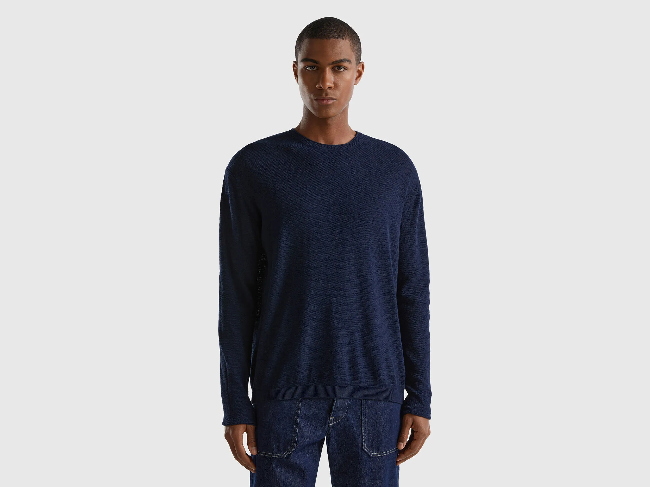Jersey regular fit en mezcla de lino