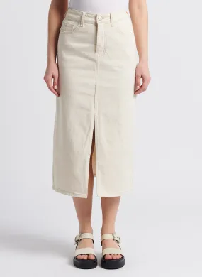 KARL MARC JOHN JOCELINE - Falda midi vaquera de algodón con abertura en beige