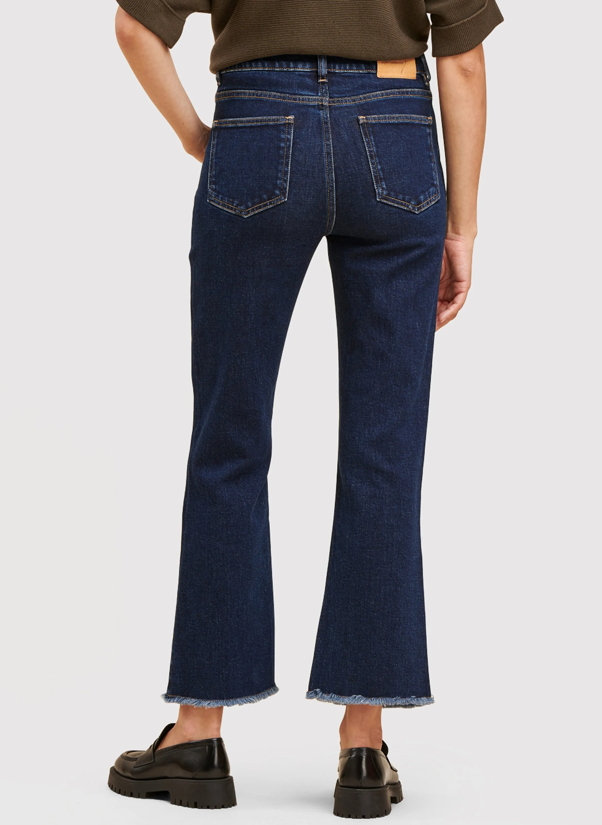 LA FEE MARABOUTEE Vaquero cropped de algodón orgánico en azul