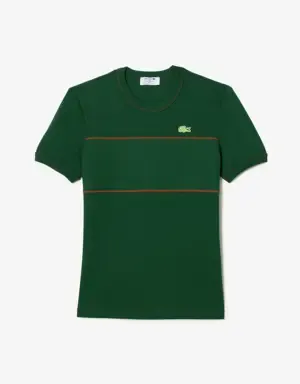 Lacoste Camiseta de mujer en piqué de algodón ecológico con cuello redondo hecha en Francia