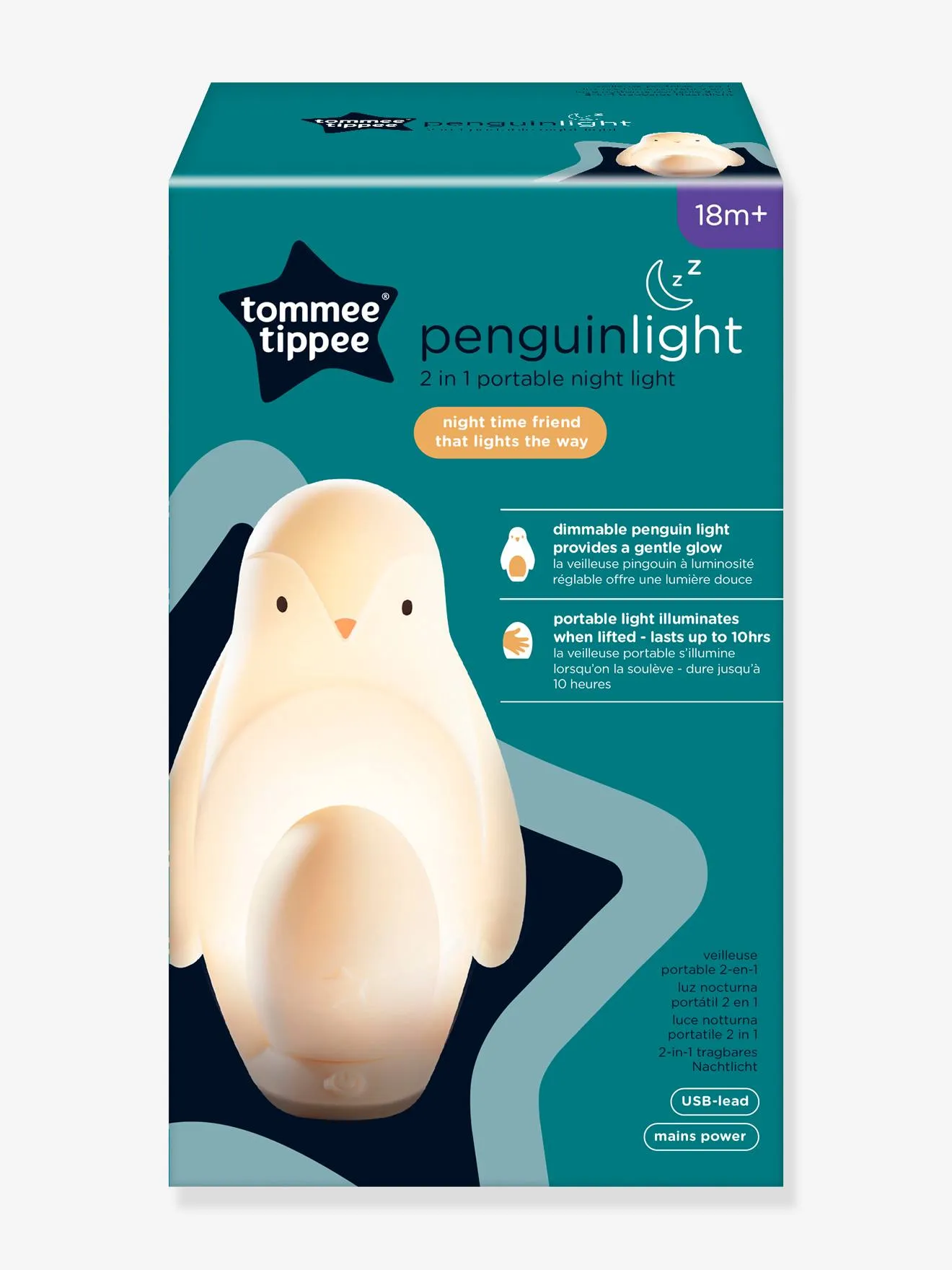 Lámpara de noche portátil 2 en 1 TOMMEE TIPPEE Pingüino