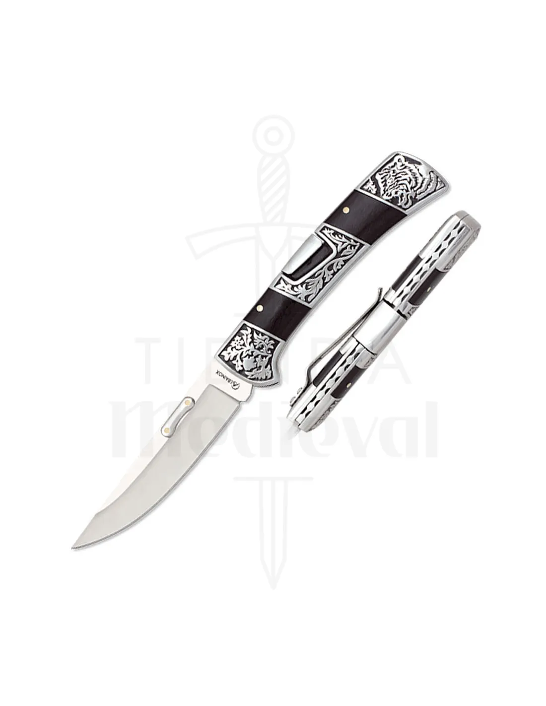 Navaja marca Albainox estamina negra decorada (21,8 cm.)