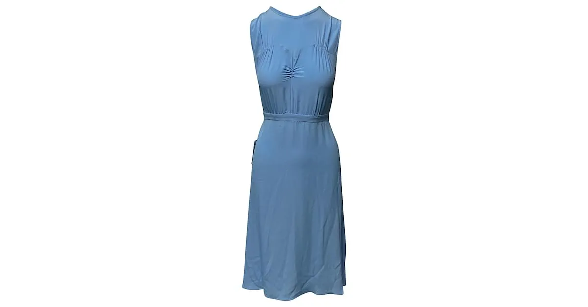 N°21 N °21 Vestido midi con lazo grande en la espalda en acetato azul 