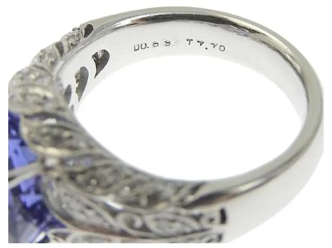 Otras joyas & Other Stories Tanzanita 7.70ct, Acentuado con 0.53CT Diamantes, Tamaño del anillo 19 PARA LOS HOMBRES, Tono pl