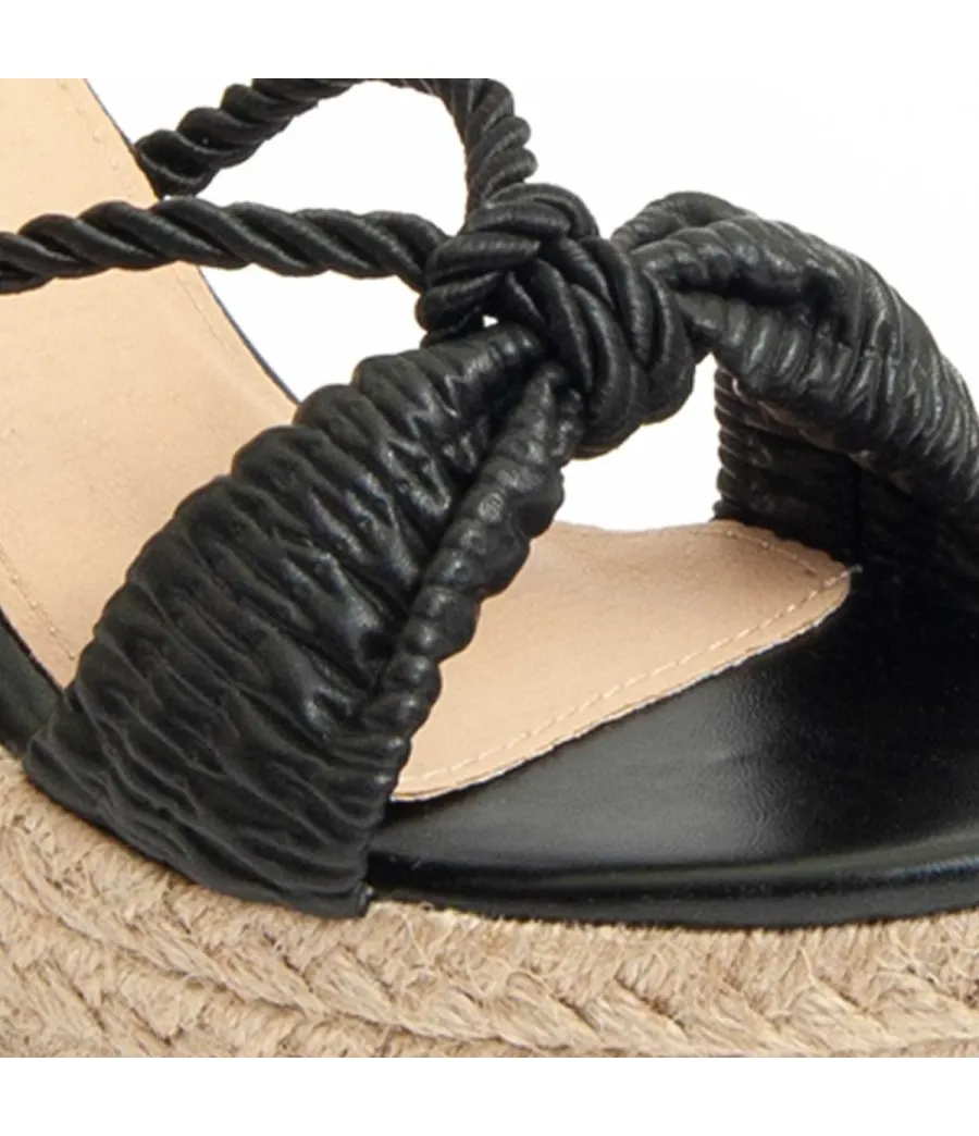 Sandalia Casual De Cuña Para Mujer.  Montevita  Balac  91332 Negro