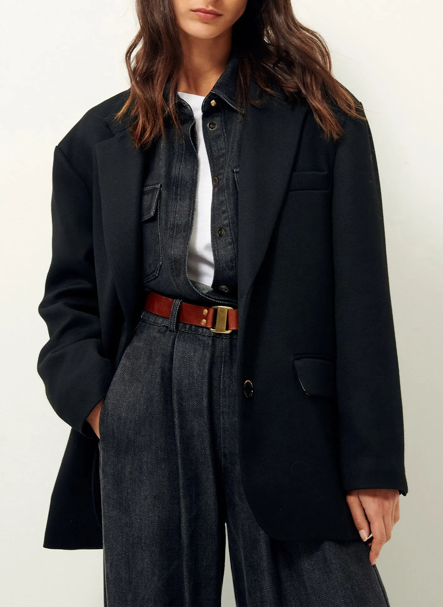 SESSUN ZACHARY - Chaqueta sastre oversize en negro