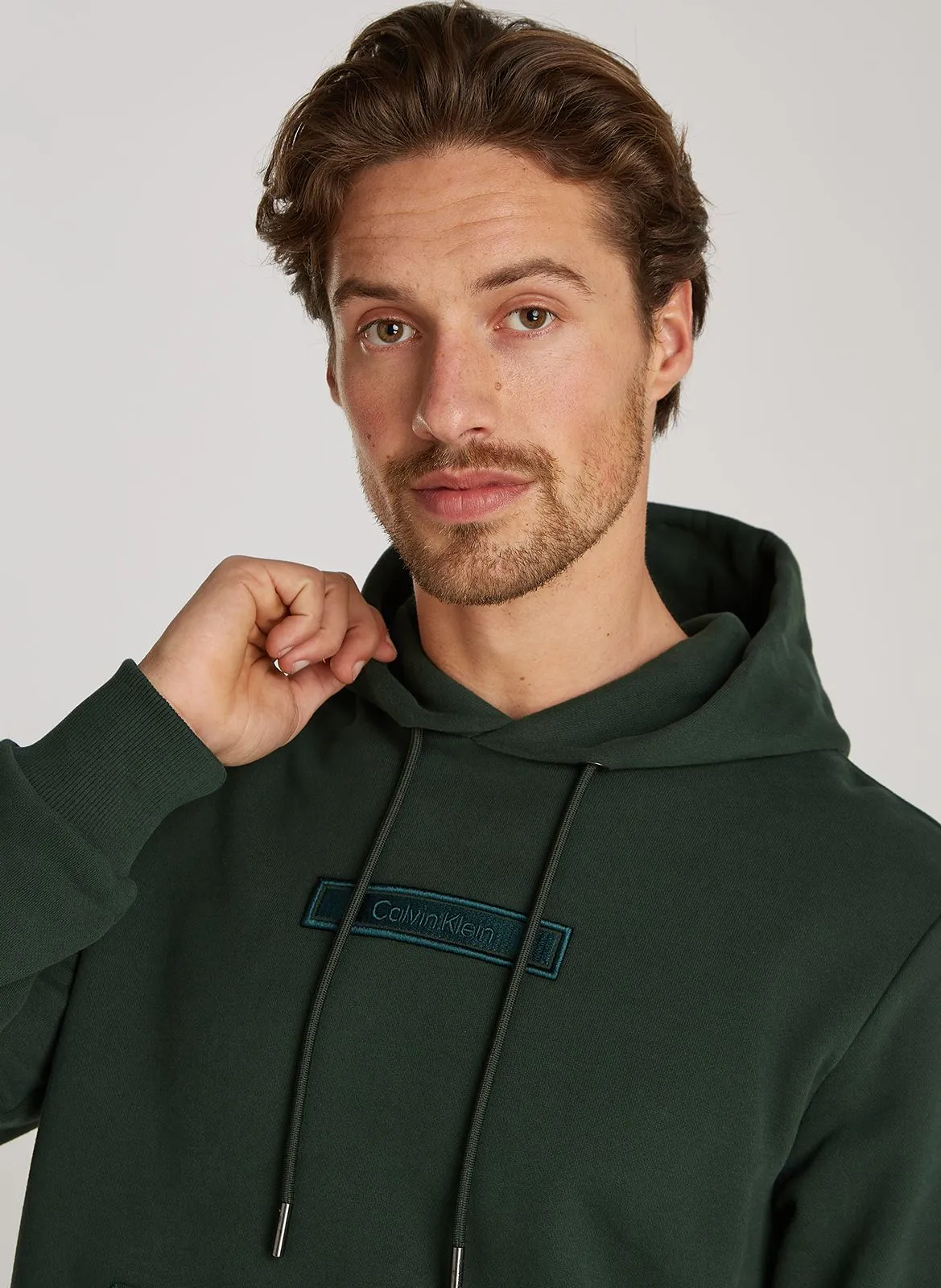 Sudadera de algodón orgánico con capucha en verde