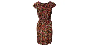 Vestido Erdem de seda con estampado floral y cinturón Impresión de pitón 