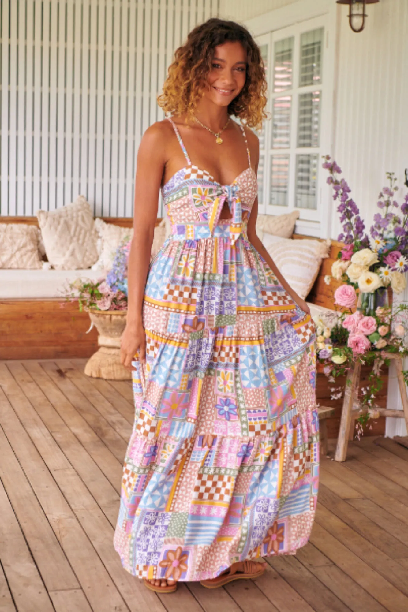 Vestido maxi Bambi estampado Sweet illusions