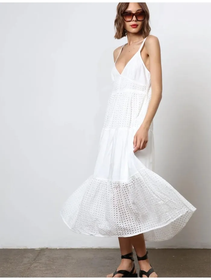VESTIDO RELIGION 54HOXD35 ONYX DRESS WHITE BRODERI